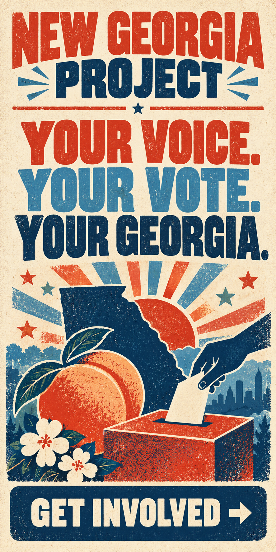 Retro Georgia voter registration poster